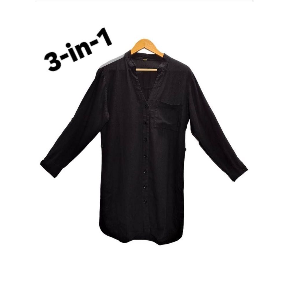 Young Fabulous & Broke Oceanside Shirt Dress Black Small